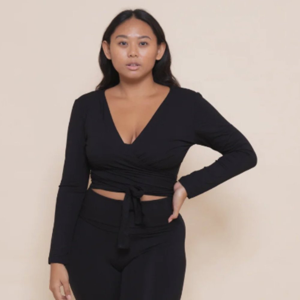 Indigo Luna Agni Wrap Top (Black)